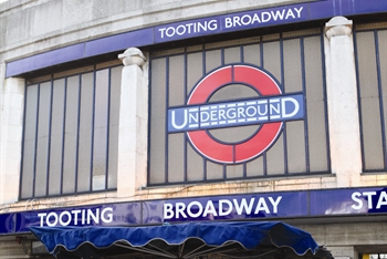 A photo of Tooting Broadway underground station.