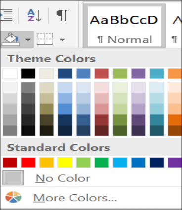 Paragraph banner theme colours