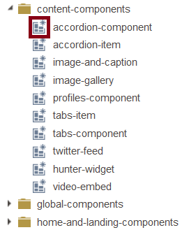 The page component icon highlighted in the CMS.